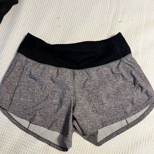 Lululemon gray “speed up” style shorts  size 6